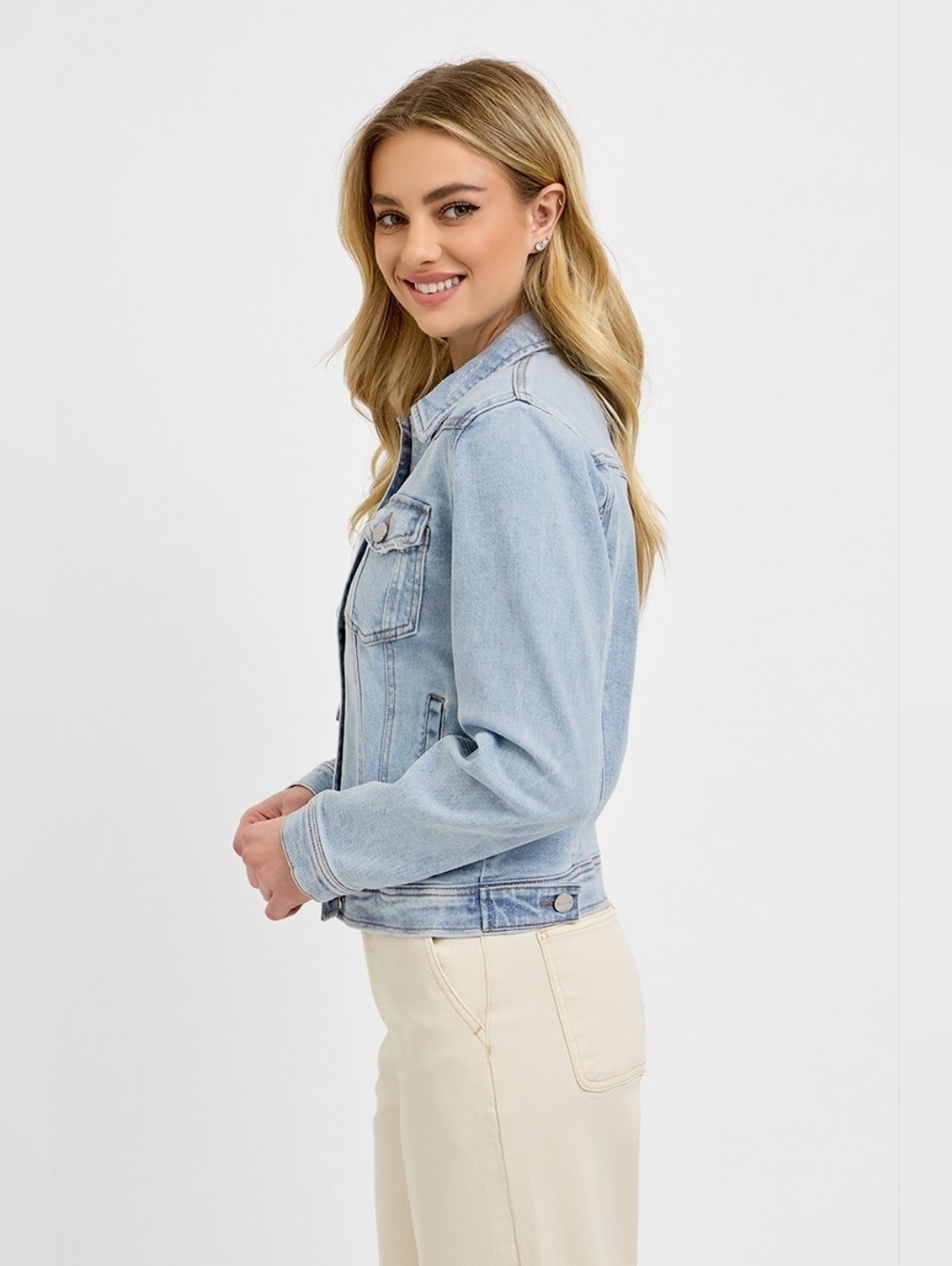 RISEN Light Wash Button Down Classic Denim Jacket Pockets Various NEW - Picture 4 of 6